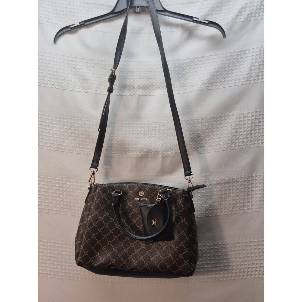 Nine West crossbody womens brown faux leather clutch bag